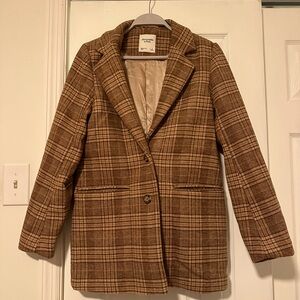 Abercrombie & Fitch Brown Plaid Women's Blazer